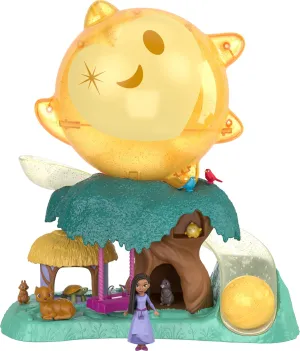 Mattel Disney Wish Toys, Magical Star Playset with Asha Mini Doll & 7 Surprise Wish Orbs Including 1 Star Figure & 6 Animal Friends, Inspired by the Movie