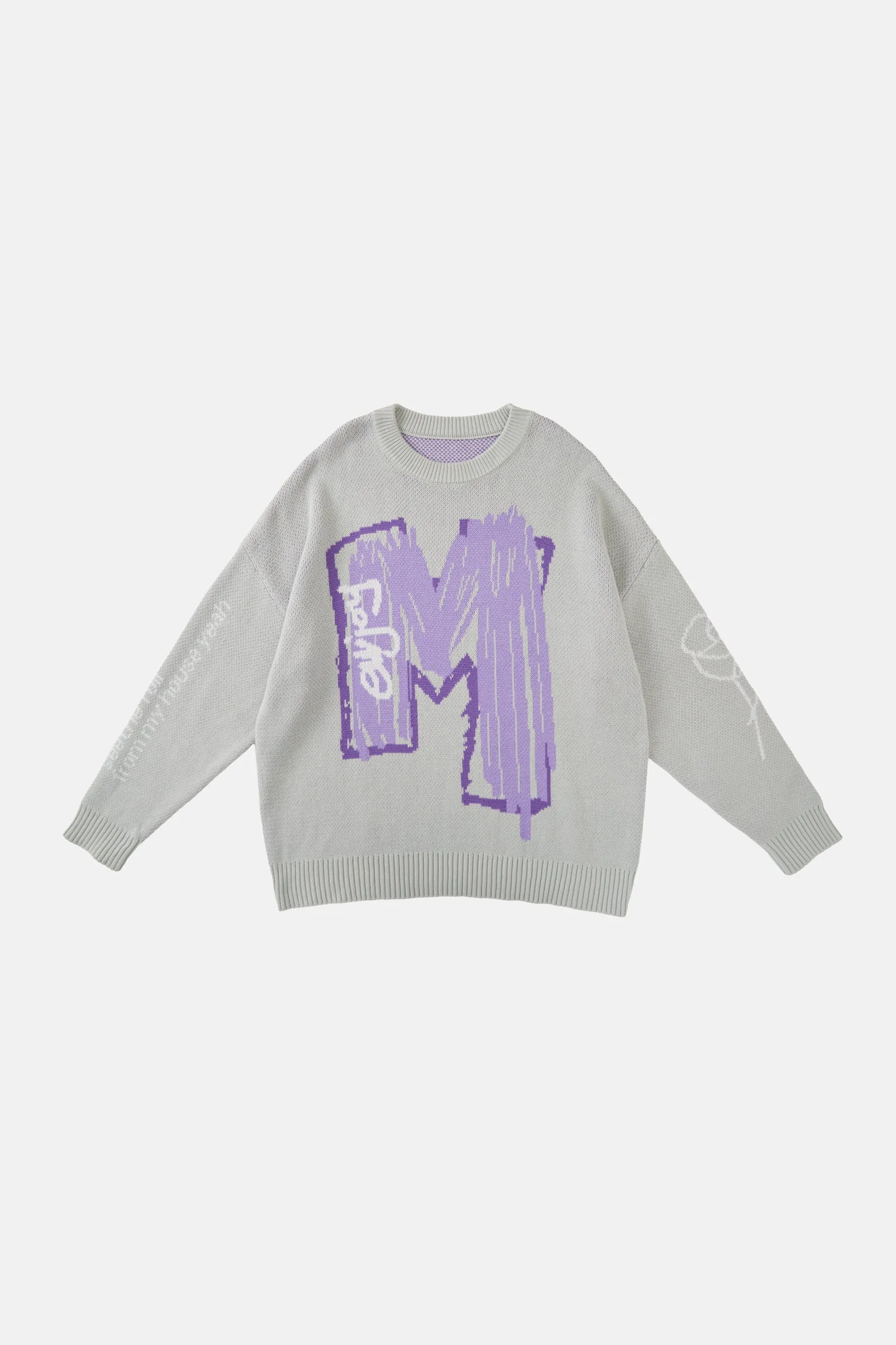 MEDM PAINTED LETTER SWEATER