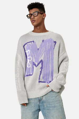 MEDM PAINTED LETTER SWEATER