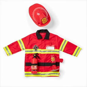 Melissa & Doug Fire Chief Role Play Costume Dress-Up Set Pretend Fire Fighter Outfit With Realistic Accessories, Firefighter Costume For Kids And Toddlers Ages 3 