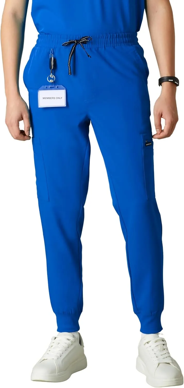 Members Only London Drawstring Men's Jogger Pants, Medical Scrubs Set, Hospital Scrub Pants