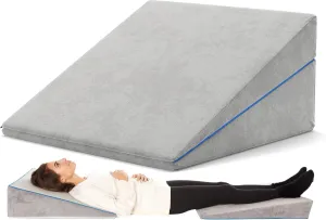 Memory Foam Bed Wedge pillow for sleeping – 3 In 1 Support - Adjustable to 4.5, 7.5 & 12 Inches – Combination Zipper Technology | Acid Reflux, Anti Snore, Machine Washable