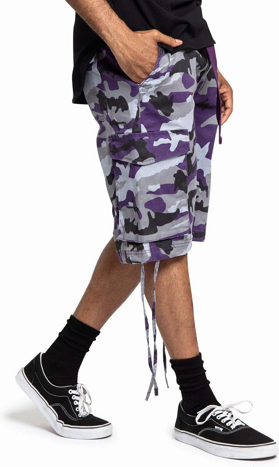 Men's Belted Ripstop Twill Camo Cargo Short