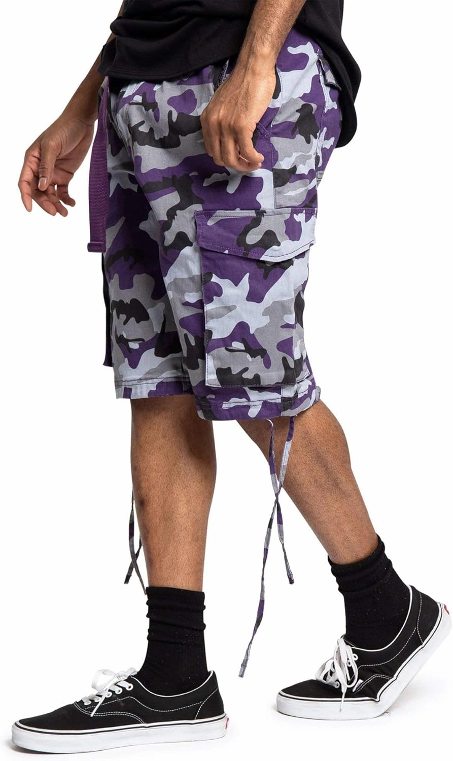 Men's Belted Ripstop Twill Camo Cargo Short