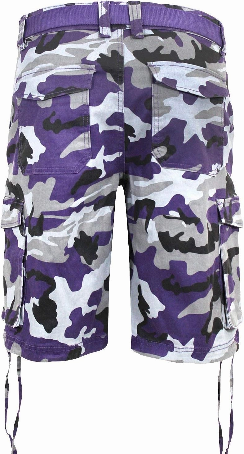 Men's Belted Ripstop Twill Camo Cargo Short
