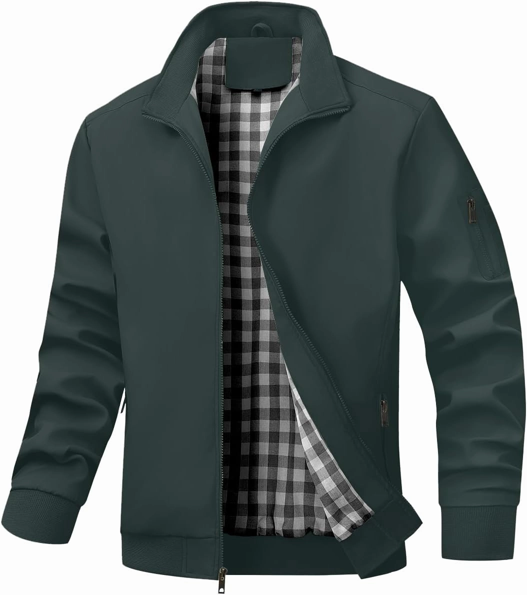 Men's Bomber Jacket Lightweight Casual Windbreaker Jackets Zip Up Coat