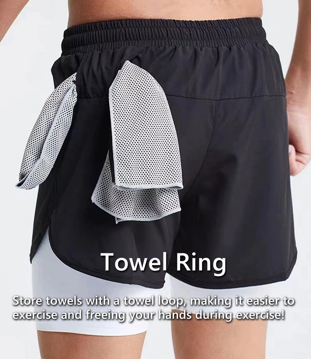 Men's Running Shorts 2 in 1 Short Gym Athletic Outdoor Jogging Workout Training Shorts