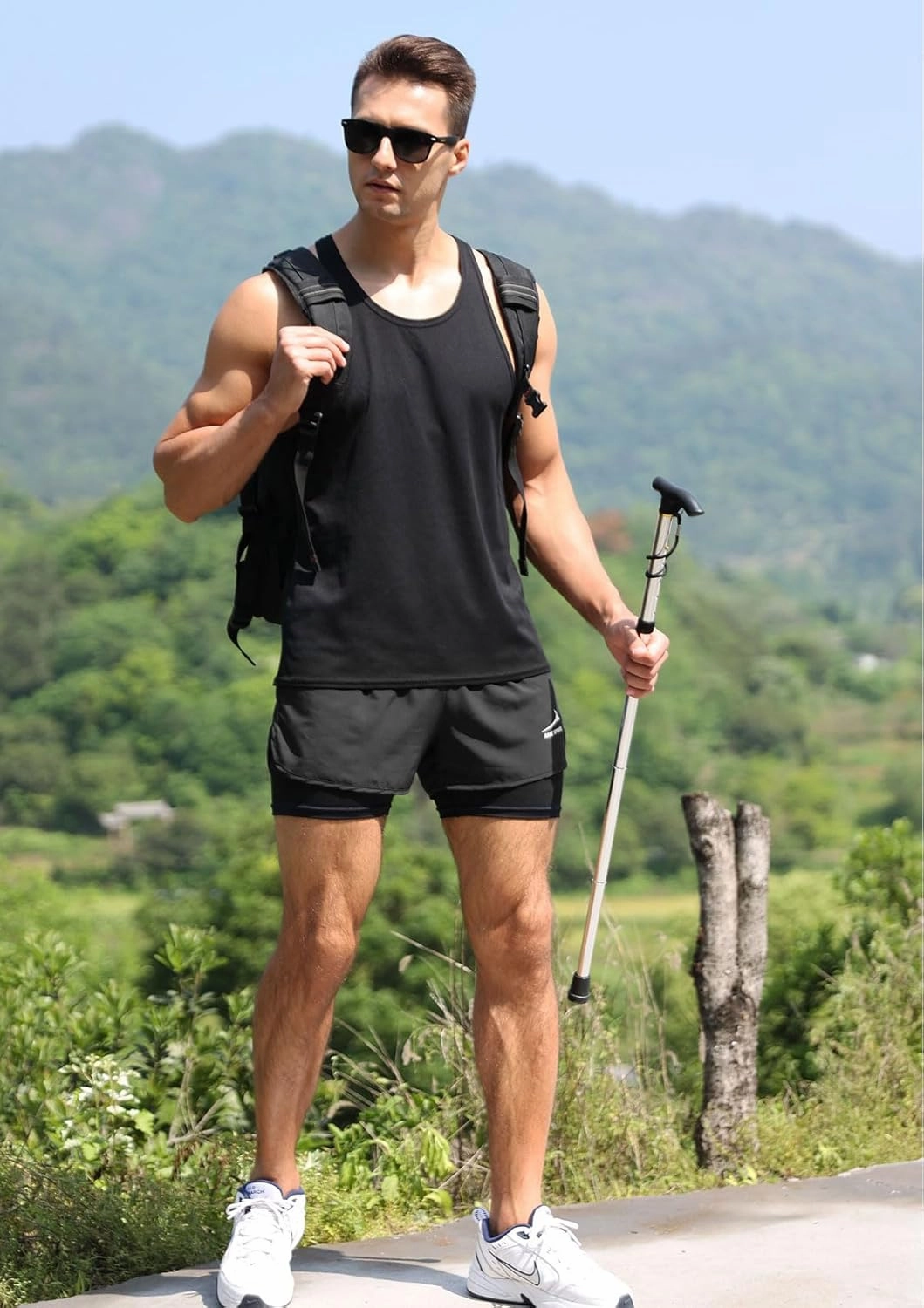 Men's Running Shorts 2 in 1 Short Gym Athletic Outdoor Jogging Workout Training Shorts