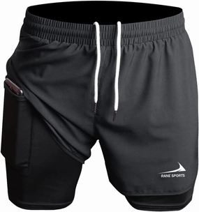 Men's Running Shorts 2 in 1 Short Gym Athletic Outdoor Jogging Workout Training Shorts