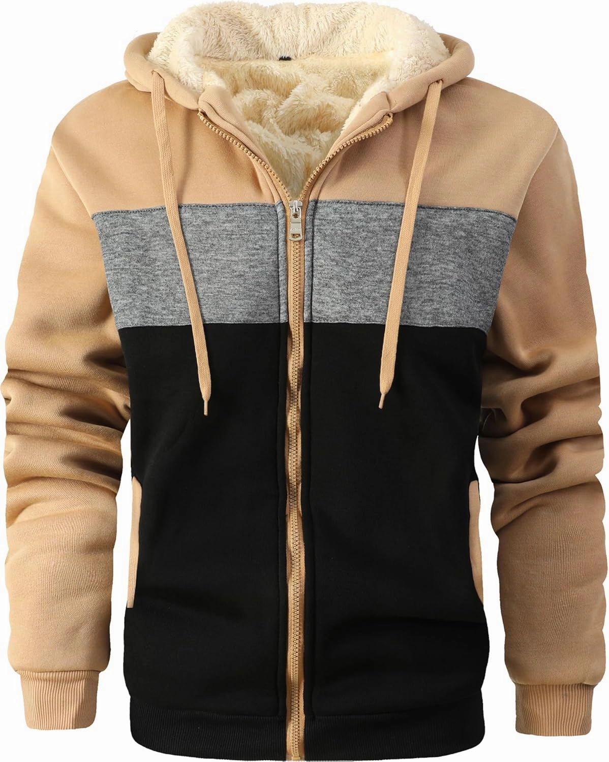 Men's Winter Heavyweight Jacket Thermal Fleece Jackets Full Zip Sherpa Lined Warm Thick Coats