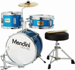 Mendini By Cecilio Kids Drum Set, 3 Piece Junior Drum Set for Beginners with Bass Tom Snare Drum, 13 inch Drum Kit with Snare, Cymbal, Drumsticks, Adjustable Seat (Sky Blue)