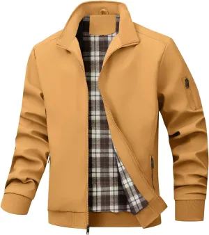 Men's Bomber Jacket Lightweight Casual Windbreaker Jackets Zip Up Coat