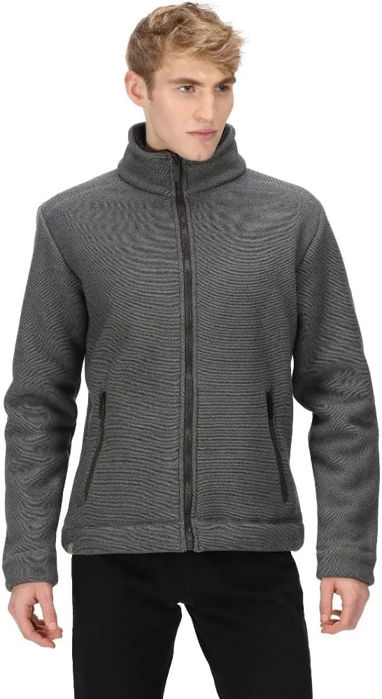 Mens Garrian II Full Zip Sherpa Lined Fleece Jacket - Ash - M