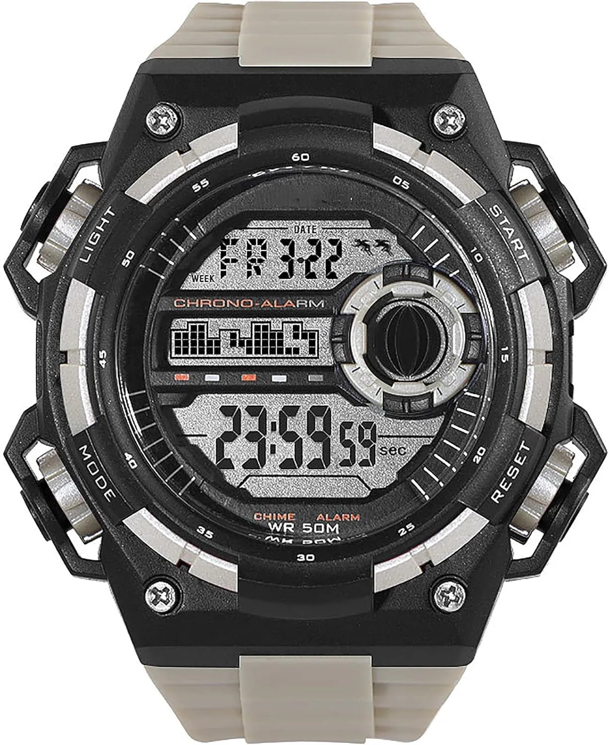 Men's Watches, Sports Outdoor Waterproof Military Wrist Watch, Date Multi Function Timing Cold Light Alarm O'Clock Stopwatch