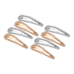 MERRYHAPY Rhinestone Hairpin Set Glittering Water Drop Clips for Girls Women Metal Snap Barrettes Multipurpose Hair Accessories