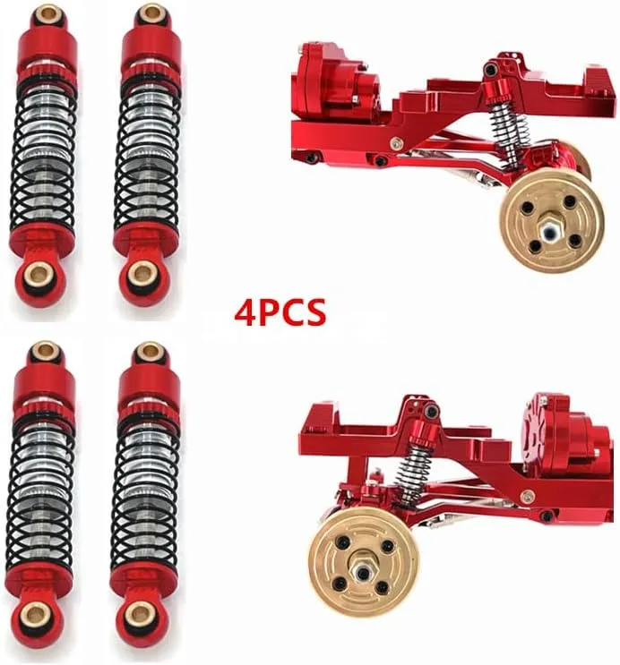 Metal Upgrade Adjustable Soft and Hard Hydraulic Shock Absorber FMS 1/24 Xiaoqi FCX24 RC Car Parts(Yellow)