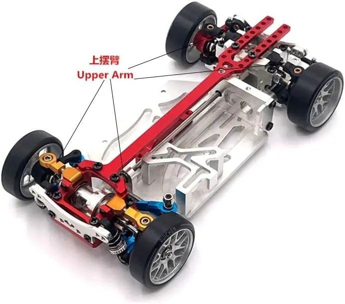 Metal Upgrade Modification Adjustable Upper Swing Arm for Mosquito Car 1/28 MINI-Q8 MINI-Q9 RC Car Parts(Sky Blue)