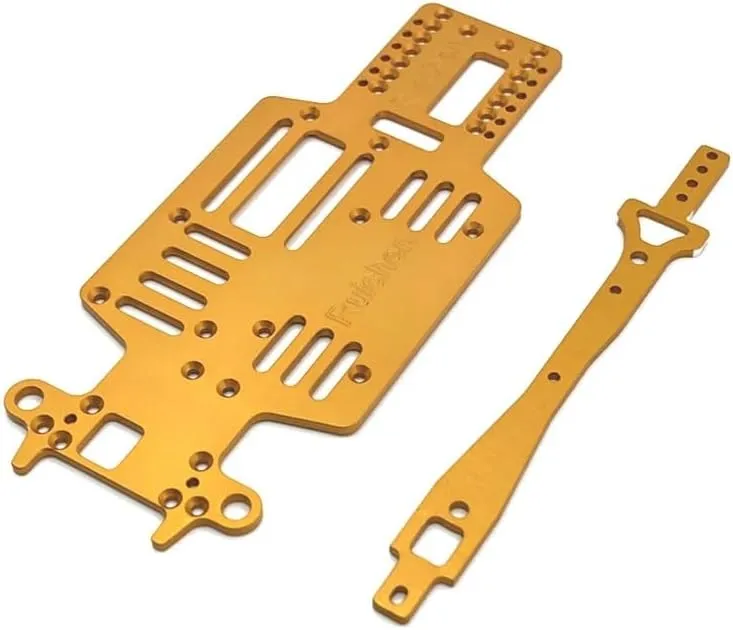Metal Upgrade Modification Two-Layer Board Bottom Plate for 1/28 Mosquito car MINI-Q Racing Drift RC Car Parts(Yellow)
