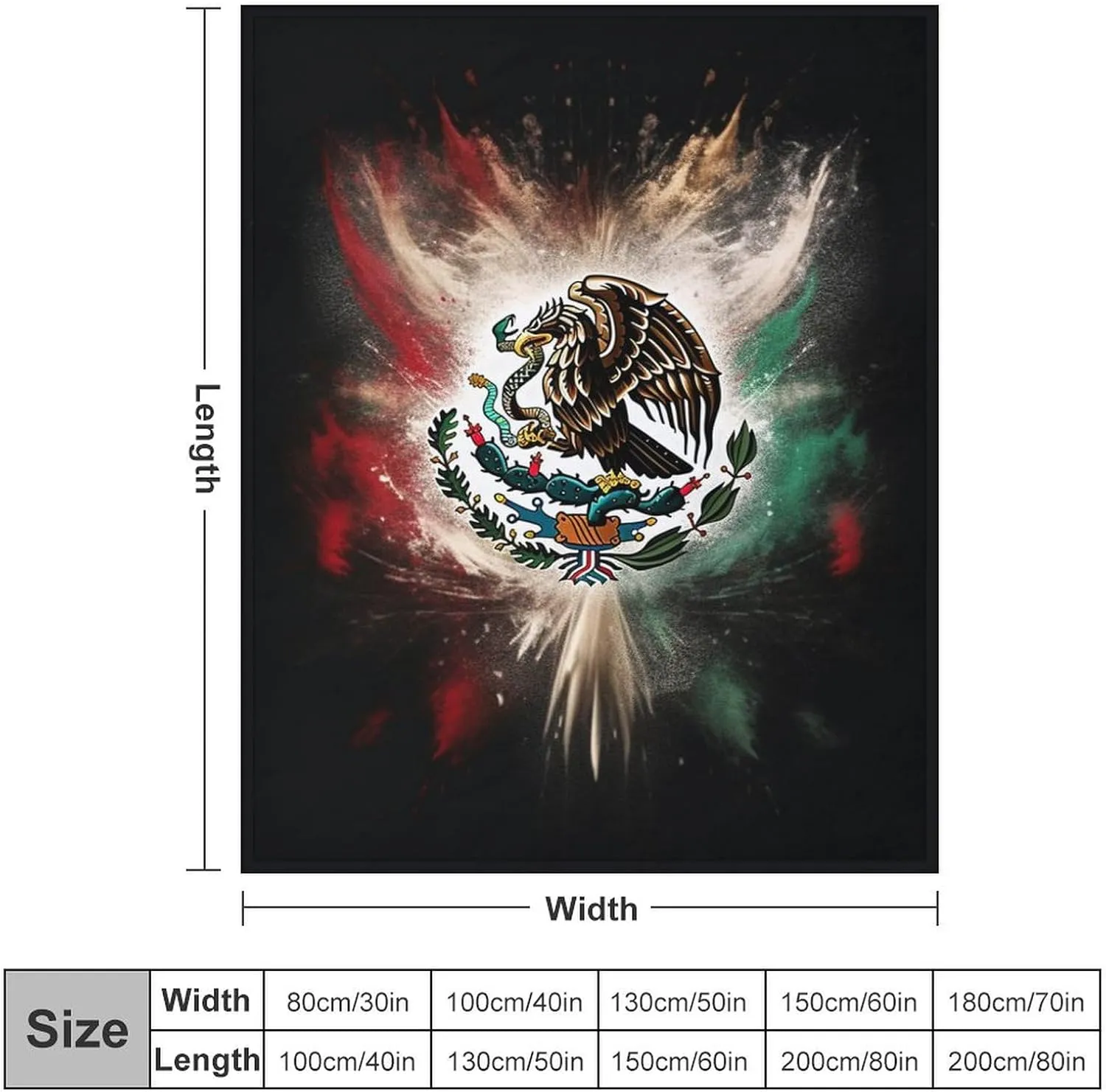 Mexico Blanket Fleece Blanket Throw Blanket, Bed, Camping, Travel, & Car Use All Seasons Suitable-C2-40x50
