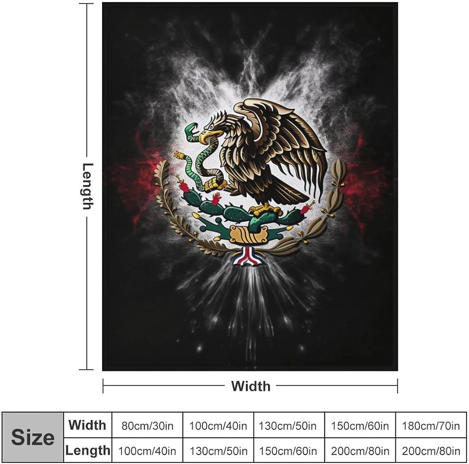 Mexico Blanket Fleece Blanket Throw Blanket, Bed, Camping, Travel, & Car Use All Seasons Suitable-C3-40x50