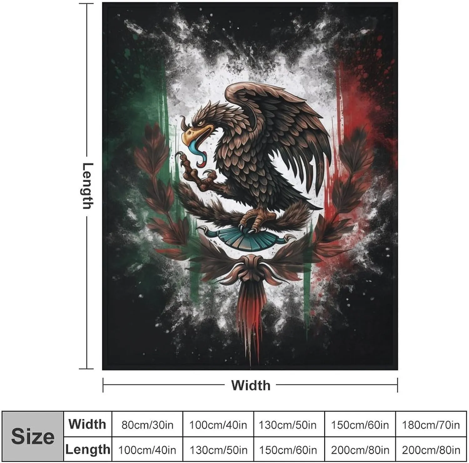 Mexico Blanket Fleece Blanket Throw Blanket, Bed, Camping, Travel, & Car Use All Seasons Suitable-C4-40x50