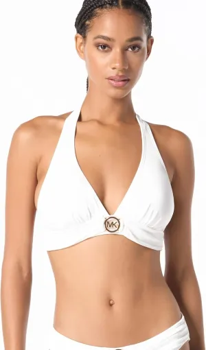 Michael Kors Women's Solid Logo Ring Halter Top