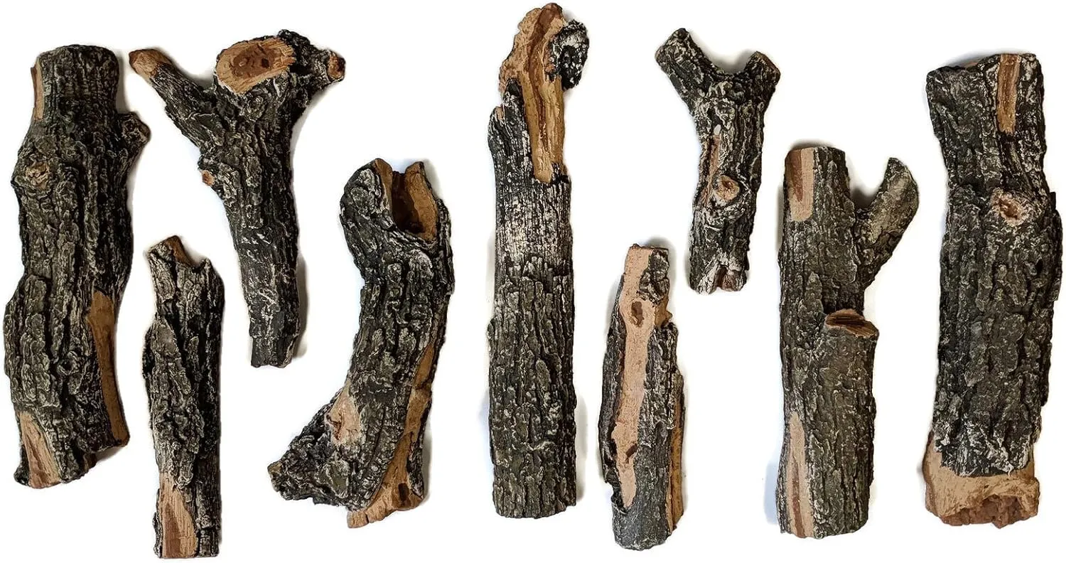 Midwest Hearth Deluxe Decorative Branch and Twig Set | Cast from Real Logs and Hand Painted in USA (Oak 9-Piece)