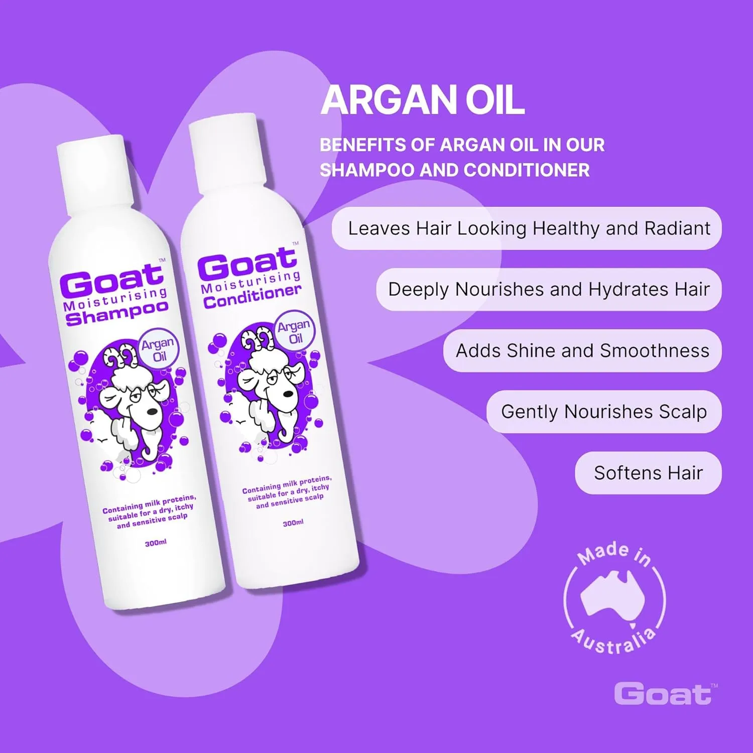 Milk Soap Moisturizing Shampoo & Conditioner Value Pack - Sulfate, Paraben, and Petrochemical Free - Shampoo and Conditioner Set - Argan Oil