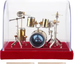 Mini Drum Set Miniature Musical Instrument Drum Set Model Display Ornaments Craft Home Decor for Desk