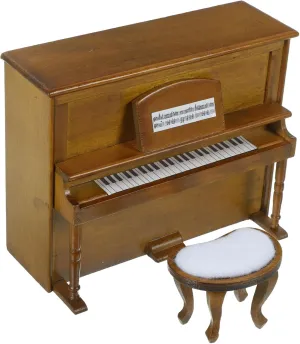 Mini House Piano Set Miniature Dollhouse Accessory Mini Furniture for Dollhouse Rustic Style