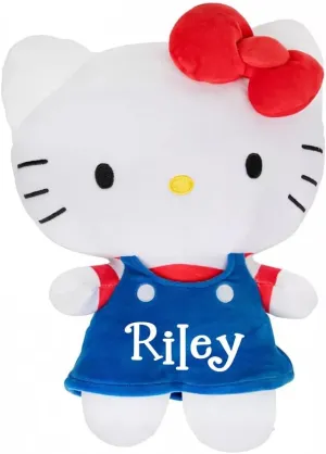 Mini Kitty Stuffed Animal Officially Licensed 6 Inch Character in Hello Plush Overalls Personalized with Custom Name