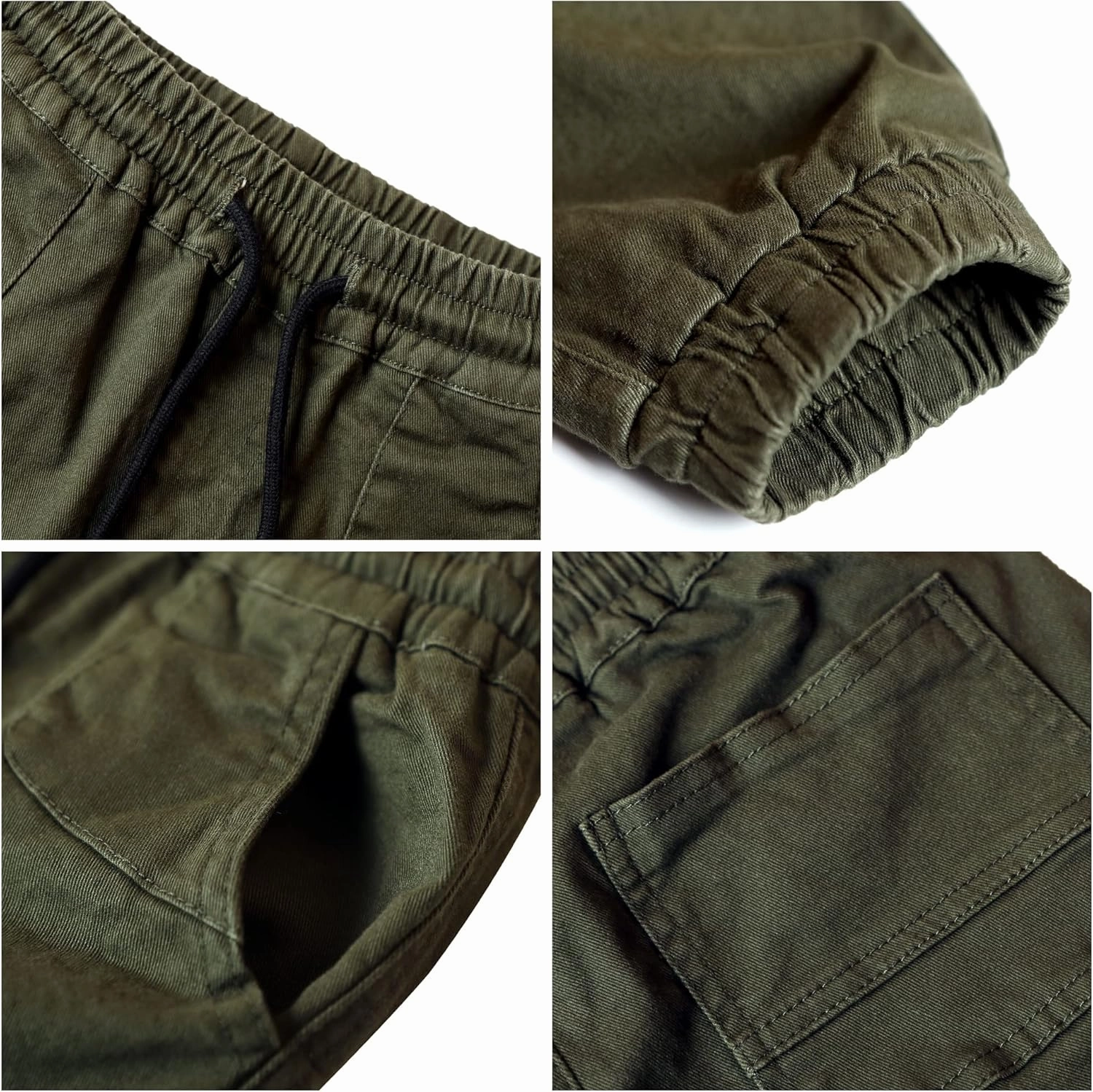MINI PANDA Boys' Cargo Pant,Husky Boys Adjustable Waist Pants Size 6-16