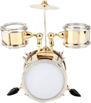 Miniature Drum with Case, Musical Instrument Model Replica Drum Set Mini Miniature Dollhouse Model Ornament Drummer Gift Music Room Decor Doll House Accessory