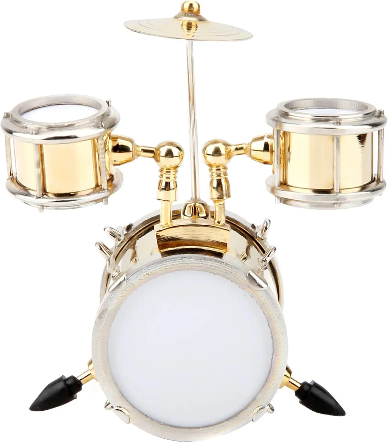 Miniature Drum with Case, Musical Instrument Model Replica Drum Set Mini Miniature Dollhouse Model Ornament Drummer Gift Music Room Decor Doll House Accessory