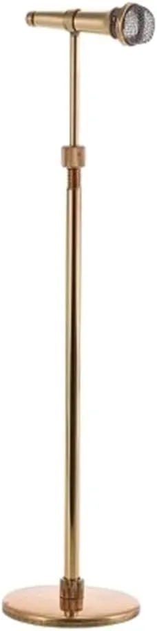 Miniature Golden KTV Mic with Black Case - Exquisite Musical Decor for Dollhouse Accessory, Home Display, or Collectible Figurine