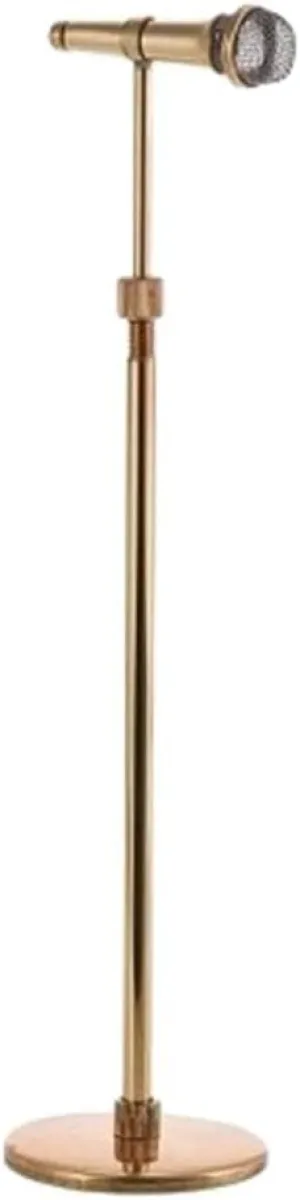 Miniature Golden KTV Mic with Black Case - Exquisite Musical Decor for Dollhouse Accessory, Home Display, or Collectible Figurine
