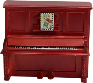 Miniature Upright Piano Model for Dollhouse Wooden Small Dollhouse Piano Color for Miniature Scenes and Decor