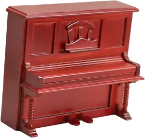 Miniature Wooden Dollhouse Piano Model Small Upright Piano for Fairy Gardens Home Decoration and Miniature Living Scenes