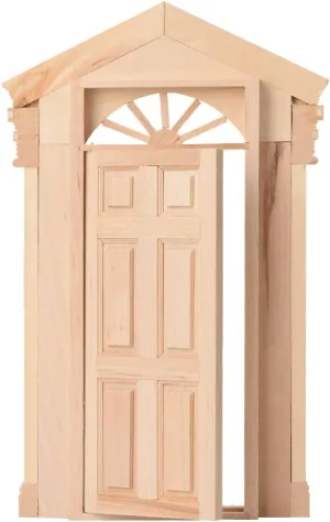 Miniature Wooden Door Dollhouse Furniture - Model Fairy Door House for 1:12 Dollhouse