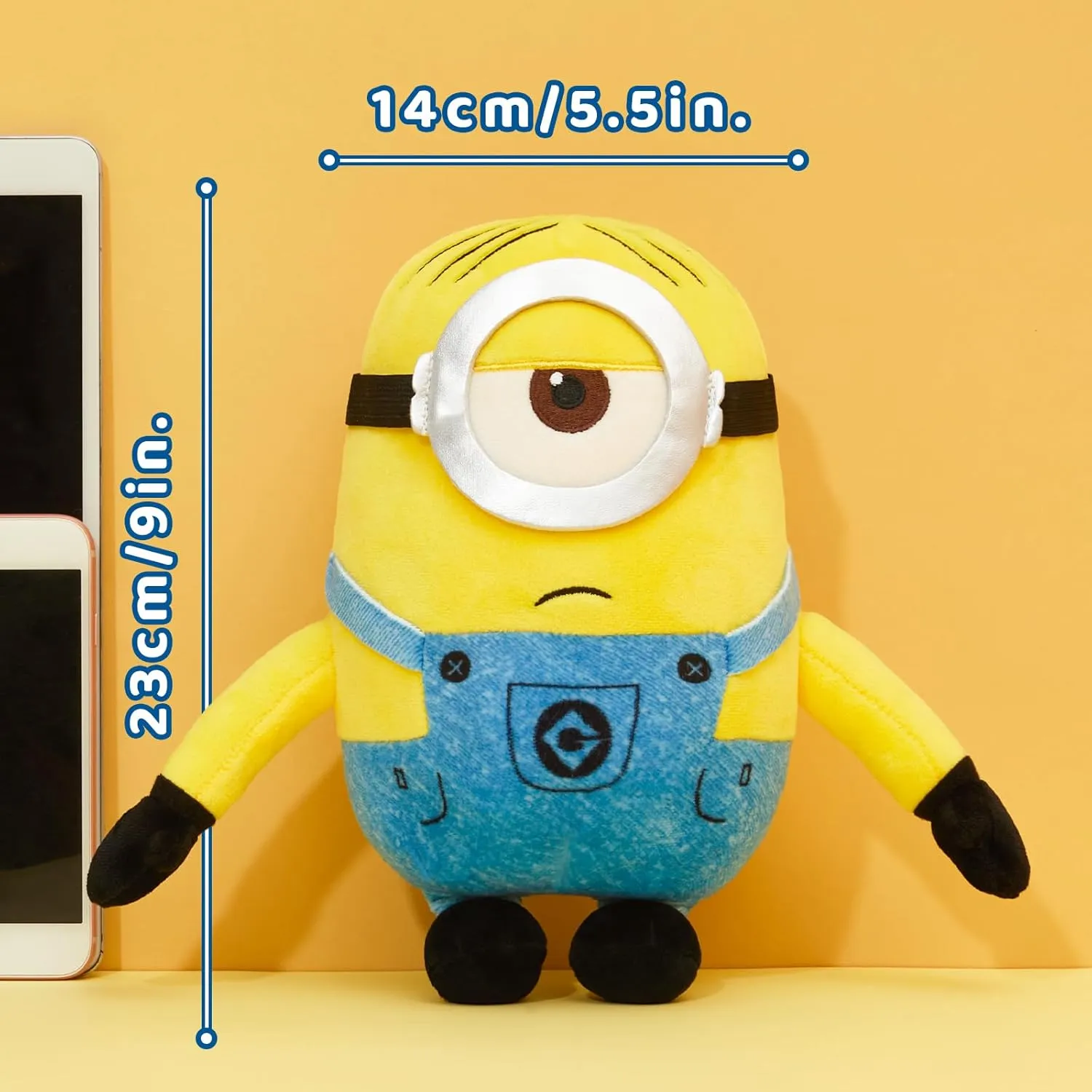 MINISO 9'' Minions Stuffed Animals Plush Toy (Stuart), Kawaii Soft Cute Sleeping Plushies Bedding Pillow for Kids Toddler Toys Boys Girls