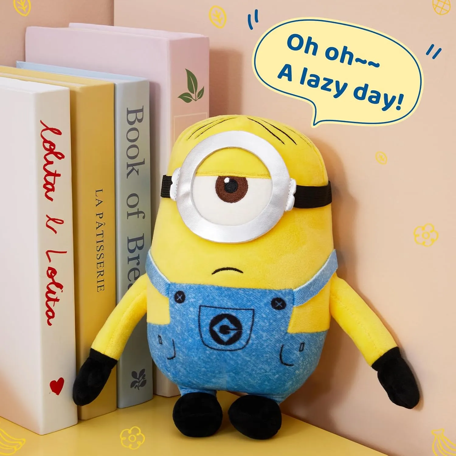 MINISO 9'' Minions Stuffed Animals Plush Toy (Stuart), Kawaii Soft Cute Sleeping Plushies Bedding Pillow for Kids Toddler Toys Boys Girls
