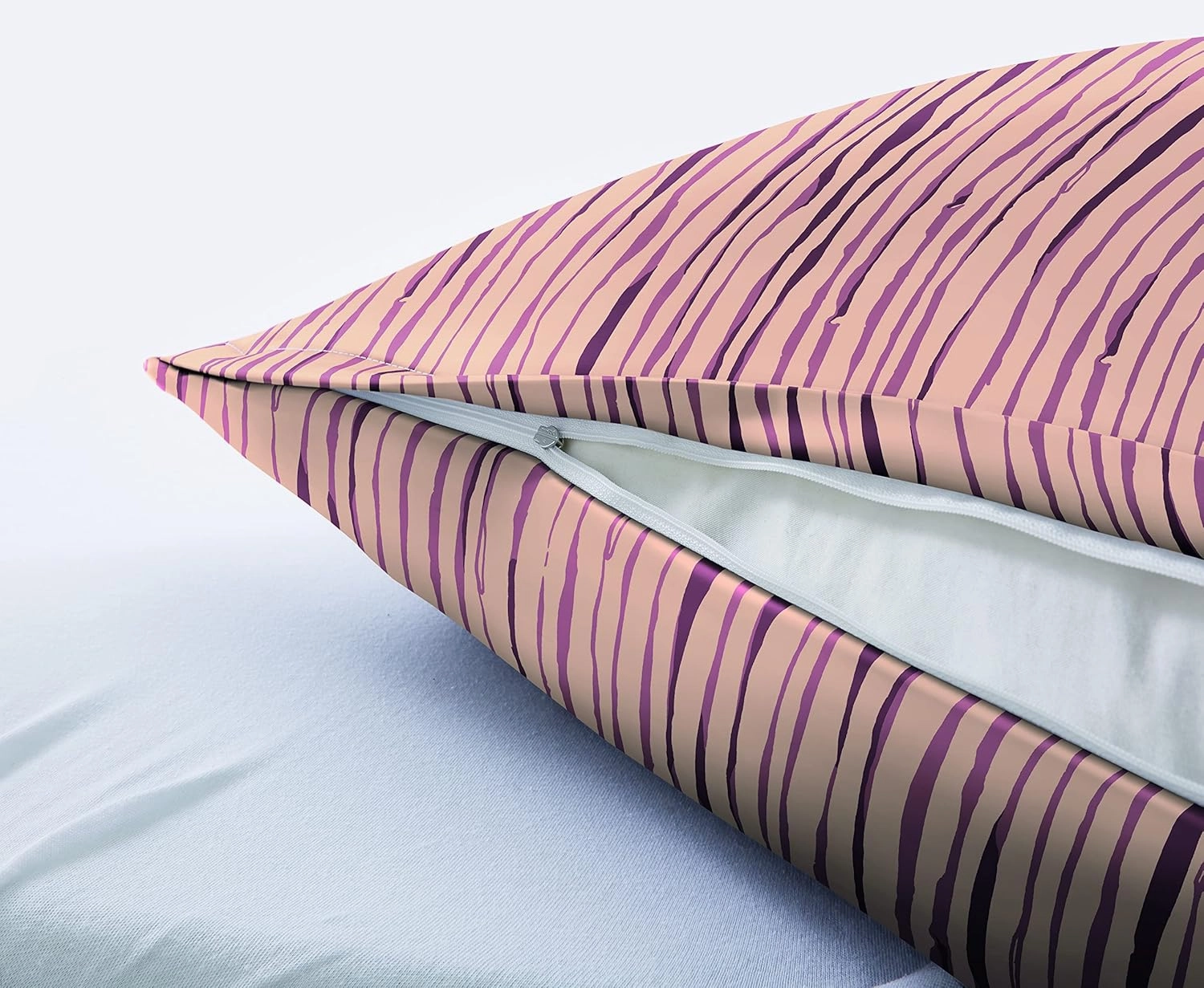 Mino Bed Linen, Cotton, Pastel Rose, 155 x 220 cm (80 x 80 cm)