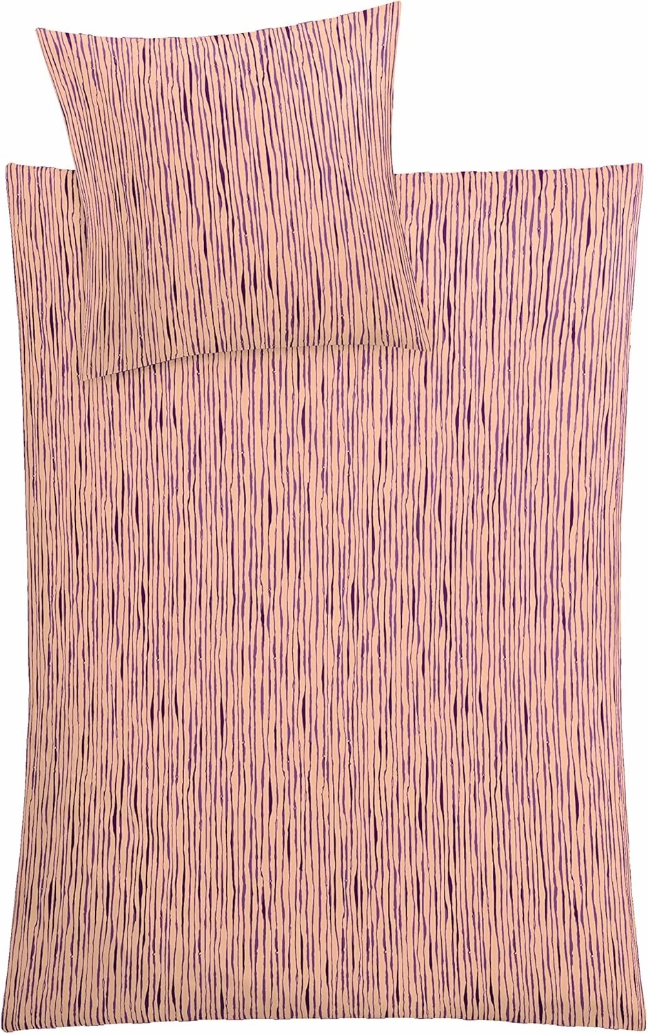 Mino Bed Linen, Cotton, Pastel Rose, 155 x 220 cm (80 x 80 cm)