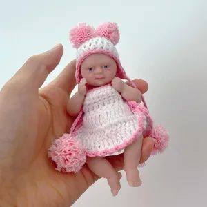 Mire & Mire Reborn Baby Dolls 4.5" Micro Preemie Full Body Silicone 13cm Baby Girl Doll Lifelike Mini Reborn Doll