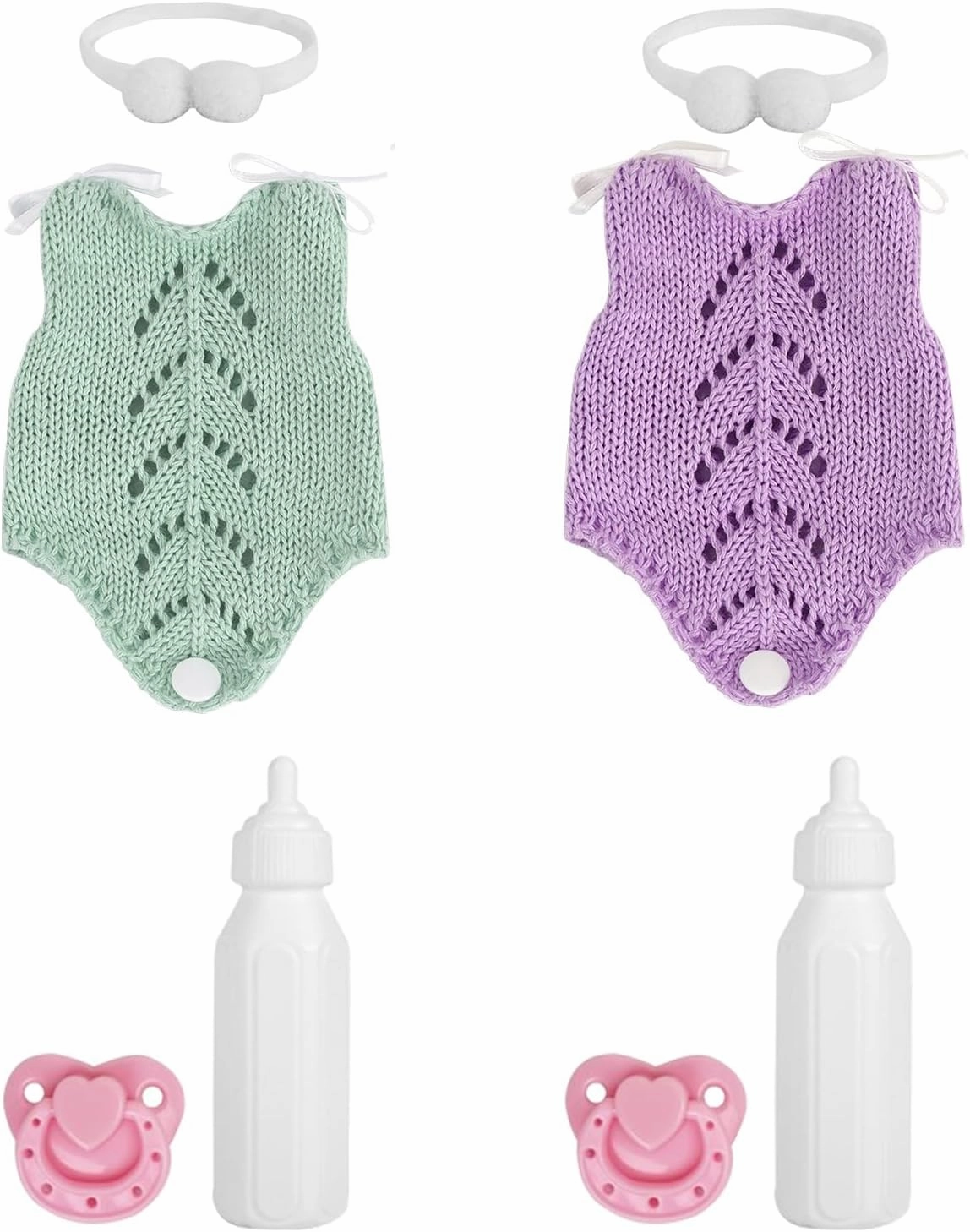 Mire & Mire 7 Inch Reborn Baby Dolls Clothes - Full Silicone Mini Baby Dolls Accessories Gift Set （2 Piece Set）