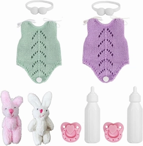 Mire & Mire 7 Inch Reborn Baby Dolls Clothes - Full Silicone Mini Baby Dolls Accessories Gift Set （2 Piece Set）