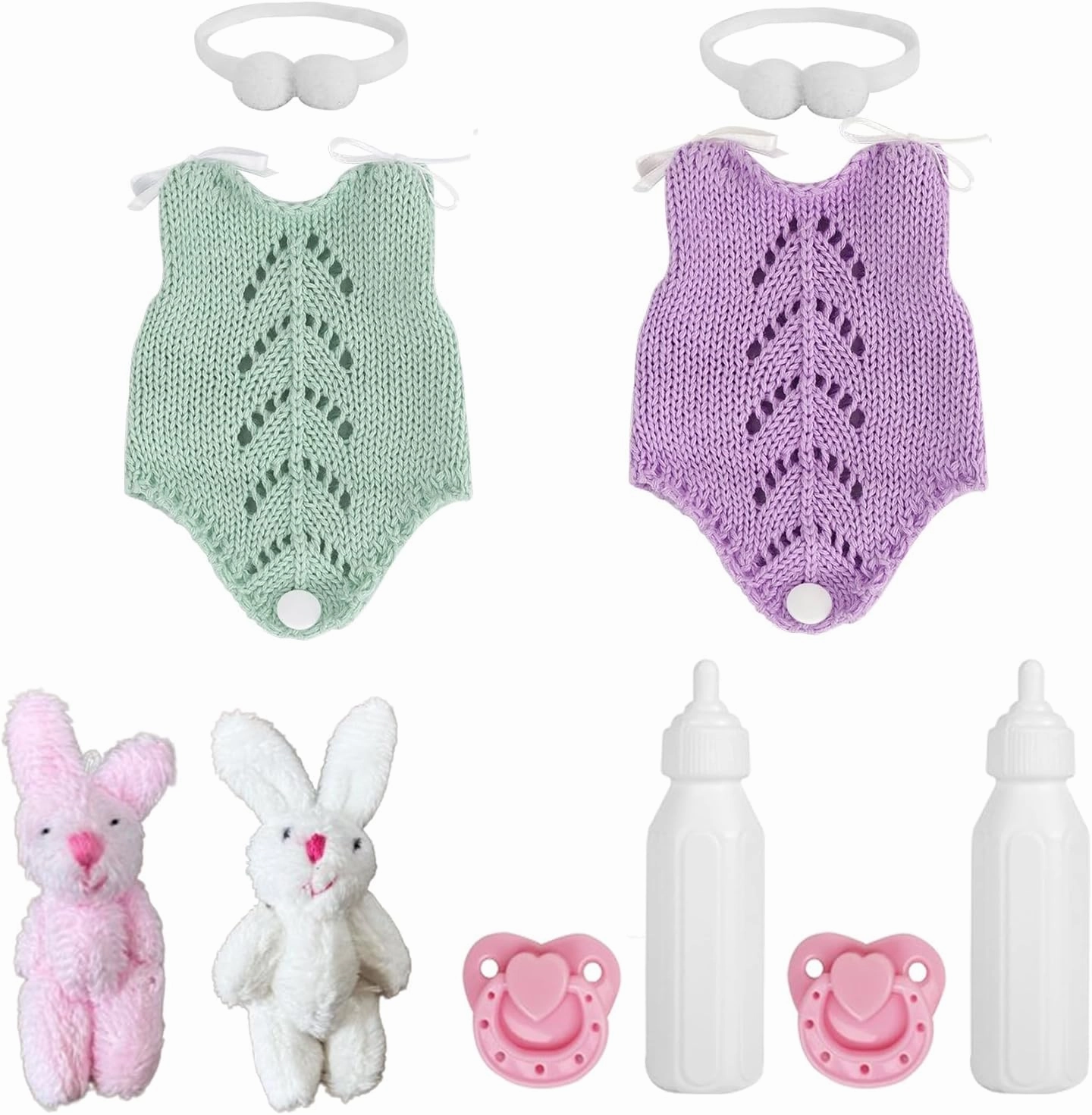 Mire & Mire 7 Inch Reborn Baby Dolls Clothes - Full Silicone Mini Baby Dolls Accessories Gift Set （2 Piece Set）