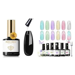 modelones Gel Nail Polish Set, 6 Translucent Colors Gel Nail Polish Top Coat