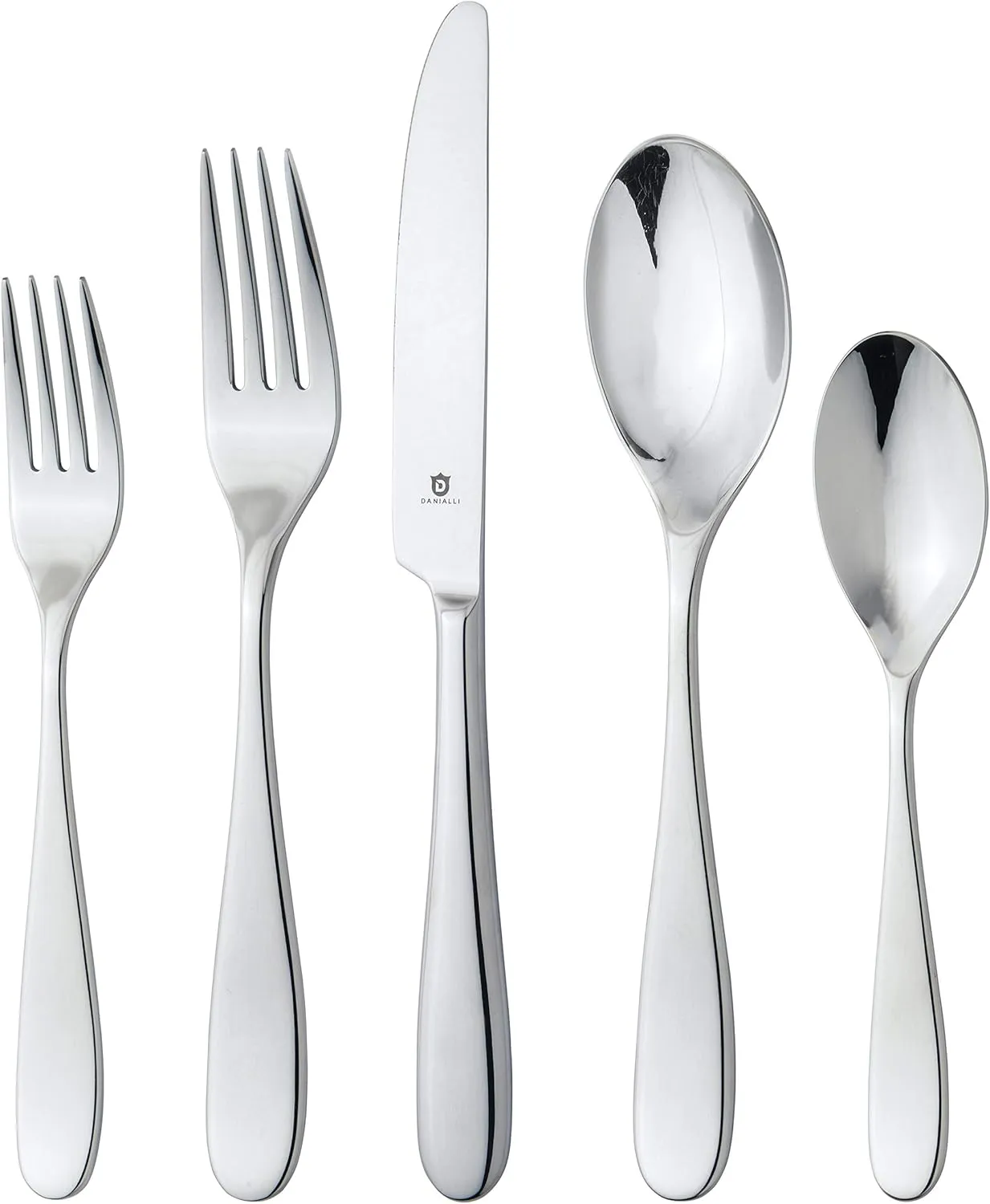 Modern Fidenza Silverware Set - 18/10 Stainless Steel Flatware Set for Elegant Dining - Dishwasher Safe Cutlery Set (20-Piece)
