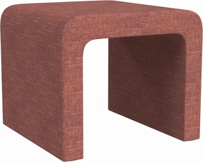 Modern Arch Chenille Ottoman|Homepop Home Décor|Ottoman for Living Room & Bedroom - Pink